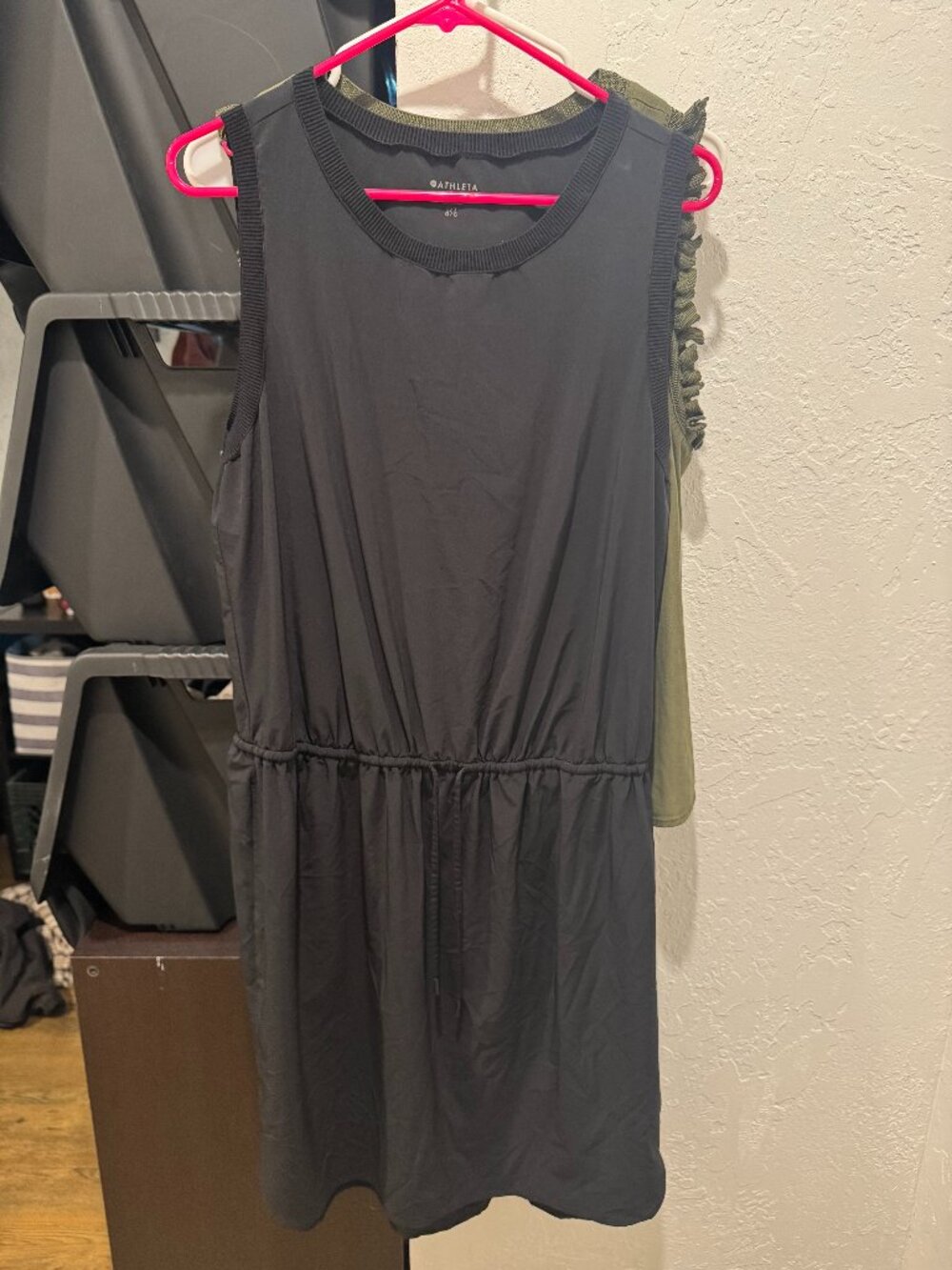 Athleta sleeveless black dress, size L, tall